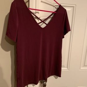 Burgundy criss cross shirt